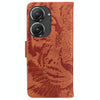 For Asus Zenfone 9 Tiger Embossing Pattern Flip Leather Phone Case(Brown)