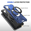 For Samsung Galaxy S25+ 5G MagSafe Magnetic Shockproof Phone Case with Ring Holder(Navy Blue)