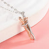 Geometric Couple Embrace Pendant Necklace Accessories(White Gold)