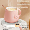 220V Home Thermostatic Coaster Timing Digital Display Warm Coaster, US Plug(White)