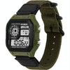 SYNOKE 9619C Nylon Canvas Strap Three-Ring Buckle Vintage Electronic Luminous Watch(Green)