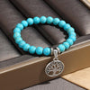 S2208-5 Life Tree Women Beaded Bracelet Turquoise Ethnic Style Charm Jewelry