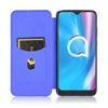For Alcatel 1SE 2020 Carbon Fiber Texture Horizontal Flip TPU + PC + PU Leather Case with Card Slot(Blue)