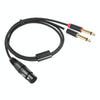 2020Y63 XLR Female to Dual 6.35mm 1/4 TRS Male Y-type Audio Cable, Length:2m(Black)