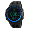 SKMEI 1251 Men Fashionable Outdoor 50m Waterproof Sports Watch Digital Watch with PU Watchband(Blue)