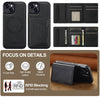 For iPhone 15 LC.IMEEKE L5 Series Detachable RFID Card Bag Magsafe Phone Case(Black)