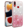 For Samsung Galaxy A10s Gradient Glitter Flower All-inclusive Phone Case(Pink)