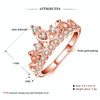 Princess Queen Crown-shaped Rose Gold Plated Zircon Ring, US Size: 7, Diameter: 17.3mm, Perimeter: 54.4mm(Rose Gold)