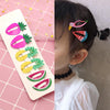 6 PCS/Set Kids Hair Accessories Fruit Hairpins Cartoon Rainbow Hair Clip(Strawberry watermelon 7#)