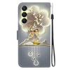 For Samsung Galaxy A25 5G Crystal Texture Colored Drawing Leather Phone Case(Sika Deer)