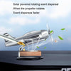 Solar Car Airplane Ornament Solid Aroma Diffuser Car Rotating Decoration Items(Silver)