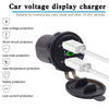 Universal Car Dual Port USB Charger Power Outlet Adapter 4.2A 5V IP66 with LED Digital Voltmeter + 60cm Cable(Green Light)