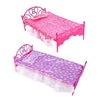 Mini Beautiful Plastic Bed Bedroom Furniture for Dolls Dollhouse Random Color Delivery