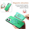 For Redmi K70 / K70 Pro 5G Retro Magsafe Cross Leather Ring Holder Card Bag Phone Case(Green)