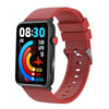 Smart Watch Ring ECG Temperature Heart Rate Blood Pressure Health Bluetooth Talking Watch, Color: Red Silicone