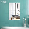 4pcs 20cm x 13cm Right Angle Models Rectangle Acrylic Mirror Stereo Wall Stickers(Silver)