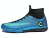 Outdoor High-top Non-slip Soccer Cleats Training Sneakers for Men, Size:41(2039-1 Blue Broken Nail)