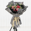 Two-Color Stripes Flower Wrapping Paper Waterproof Gift Wrapping Paper(Black)