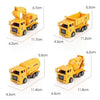 4 in 1 Concrete Mixer Truck + Fuel Tank Truck + Dump Truck + Excavator Inertial Pull Back Car Children Model Toys Car Set