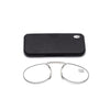 Pince-nez Reading Glasses Frameless Magnifying Glasses, Degree: +100(Black)