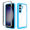 For Samsung Galaxy S24 5G Starry Sky Solid Color Shockproof TPU Clear PC Phone Case(Sky Blue)
