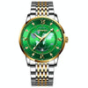 BINBOND B1117 30M Waterproof Earth Dial Butterfly Buckle Luminous Quartz Watch(Inter-gold-Green)