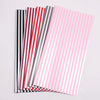 Two-Color Stripes Flower Wrapping Paper Waterproof Gift Wrapping Paper(Silver Gray)