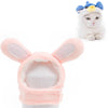 Pink Rabbit Cat Hat, Soft Velvet, S (25-30cm)