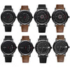 YAZOLE Turntable Men Quartz Watch(511 Black Tray Brown Belt)