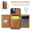 For iPhone 12 Pro Max DG.MING MAGKING-K2 Series MagSafe RFID Card Bag Detachable Phone Case(Brown)