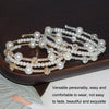 3 Row Silver Simple Rhinestone Pearl Wrapped Arm Bracelet Versatile Bracelet