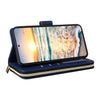 For Samsung Galaxy S23 5G Nine-card Slots Zipper Wallet Bag Leather Phone Case(Blue)