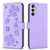 For Samsung Galaxy A56 5G Four-leaf Embossed Leather Phone Case(Purple)