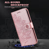 For Samsung Galaxy A25 5G Japan Version / A25e Seven-petal Flowers Embossing Leather Phone Case(Rose Gold)