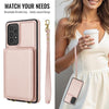 For Samsung Galaxy Note20 Ultra Crossbody Dual-buckle Wallet RFID Back Leather Phone Case(Rose Gold)