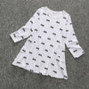 Spring and Autumn Girls Cartoon Mouse Pattern Long Sleeve Dress, Kid Size:110cm(Grey)