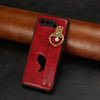 For Asus ROG Phone 5 ZS673KS Wristband Leather Back Phone Case(Red)