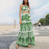 Retro Split Sexy One-Shoulder Swimsuit Chiffon Beach Skirt Swimsuit, Size: XL(Green Suit)