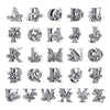 BSC030 26 Letters DIY Bracelet Beaded Accessories Zircon Silver Beads, Style: X