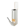 Bathroom Toilet Toilet Brush Integrated Pressing Open Lid Square Trash Can Set with Brush(Ivory White)