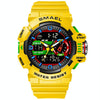 SMAEL 8043 Multifunctional Dual Display Shockproof Outdoor Waterproof Sports Quartz Watch(Yellow)