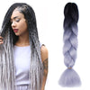 Fashion Color Gradient Individual Braid Wigs Chemical Fiber Big Braids, Length: 60cm(15Black+Silver Grey)
