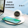 K22T 15W Multifunctional Rotatable Clock Night Light Wireless Fast Charger, Color: White