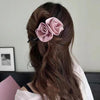 Romantic Rose Flower Twist Hair Clip Hair Jaw Clamps Back Of Head Clip(Pink)