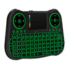 MT08 2.4GHz Mini Wireless Air Mouse QWERTY Keyboard with Colorful Backlight & Touchpad & Multimedia Control for PC, TV(Black)