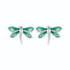 S925 Sterling Silver Platinum Plated Animal Dragonfly Earrings(BSE988)