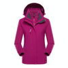 Women Outdoor Waterproof Jacket With Detachable Inner Warm Fleece for Camping Travel, Size: L(Purple)