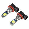H11 / H8 2 PCS DC12-24V / 8.6W Car Double Colors Fog Lights with 24LEDs SMD-3030 & Constant Current, Bag Packaging(White Light + Lime Light)