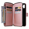 For Samsung Galaxy A06 4G 9-Card Slots Zipper Wallet Bag Leather Phone Case(Rose Gold)