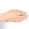 Simple Nano Ceramic Ring Trend Titanium Steel with Zircon Rings, Ring Size:9(White)